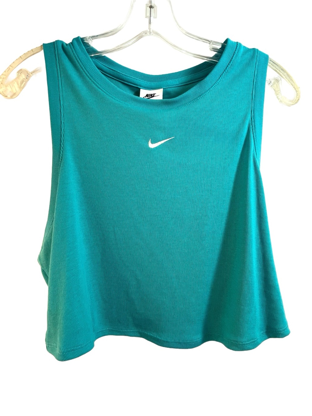 Nike Women's Teal Cropped Tank Top Size XL